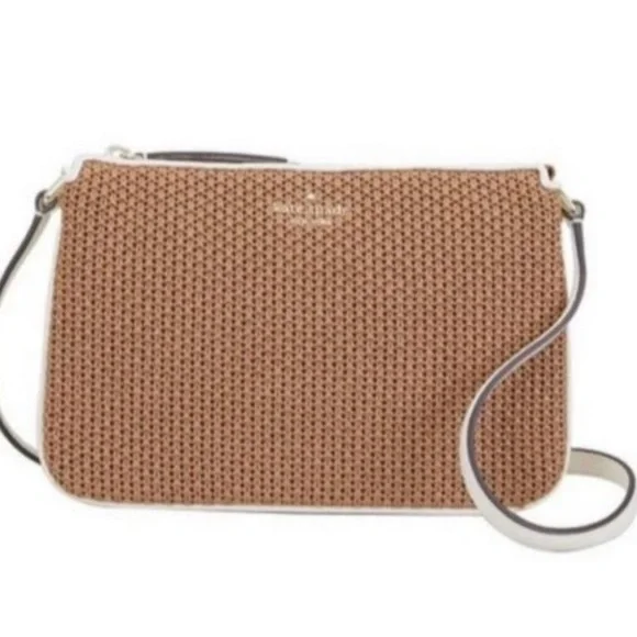 NWOT KATE SPADE New York Jackson Straw Triple Gusset Crossbody - Picture 1 of 16